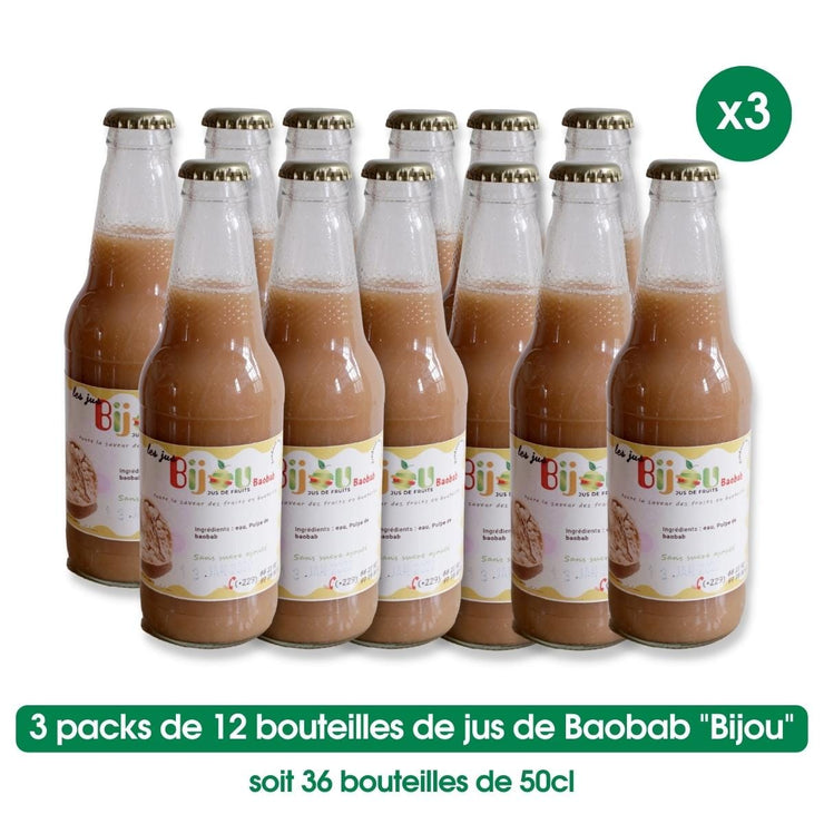 Jus de baobab non sucré - Pack de 12 bouteilles de 50cl